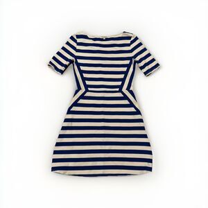 Cremieux Ladies Blue & Cream Striped A-Line Dress, Size Small!
